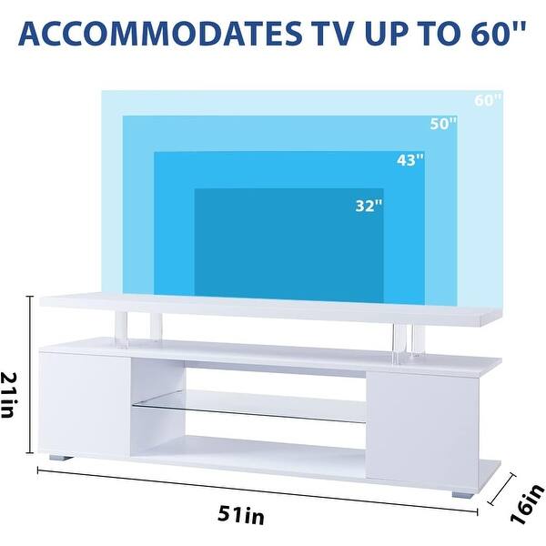 Entertainment Center with LED Lights, for 70" TV Stand Media Console